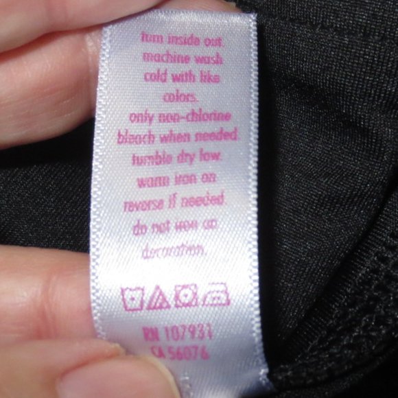 4/$14 JUSTICE girls LEGGINGS yoga ATHLETIC workout BLACK rainbow SIZE 18 - Picture 4 of 6